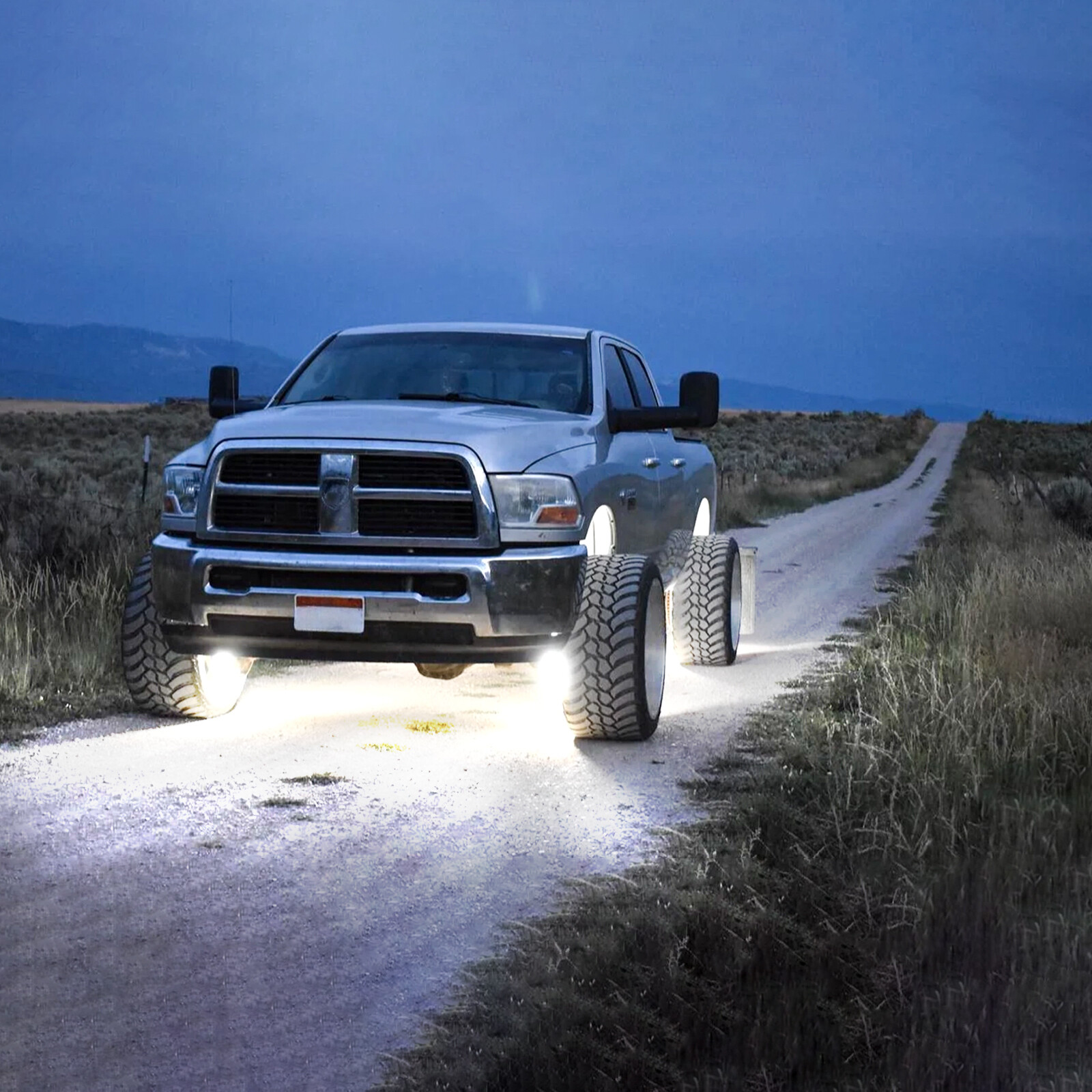 4Pcs 300W 17" Inch 5-Row Pure White LED Wheel Lights Car Rim Lights 6000K Bright