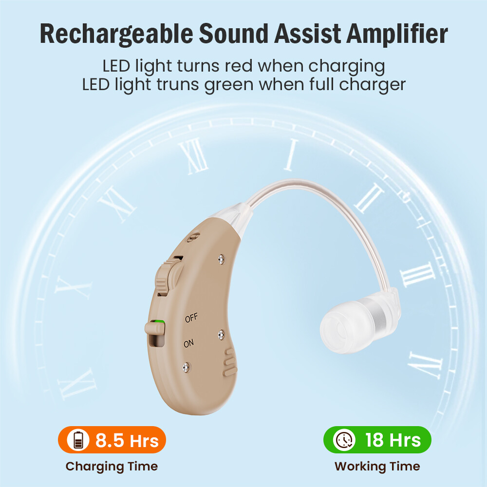 Rechargeable Hearing Aids With Noise Cancelling, Invisible In Ear With Case
