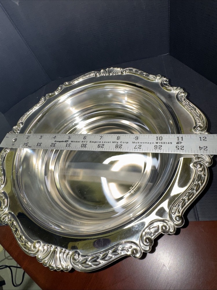 Ornate silver-plated covered vegetable/entrée serving dish (rococo style)