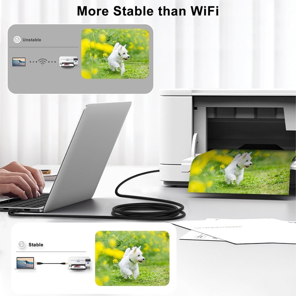 High-Speed 6FT USB B to USB C Cable - Ideal for Printers and Controllers