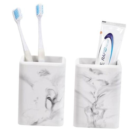 Toothbrush Holders 2 Pack, Fast Drying Toothbrush Holders for 2 PCS Marble