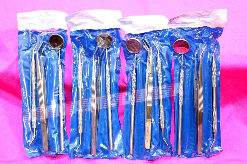 GERMAN 15 Instruments Basic Dental Set Mirror Explorer Probe Pliers (5 OF EACH)