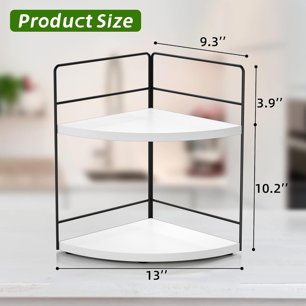 Compact 2-Tier Corner Skincare Organizer - Stylish Makeup Storage Solution