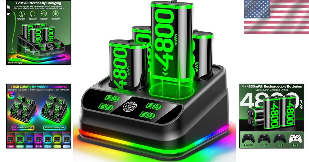 4800mWh Rechargeable Battery Pack for Xbox Controllers