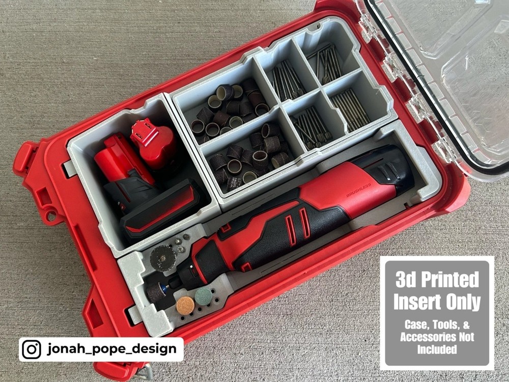 M12 Brushless Rotary Dremel Tool Insert For Milwaukee Packout (Insert Only)