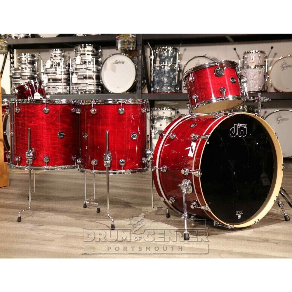 DW Performance 4pc Lacquer Drum Set 24/13/16/18 Cherry Stain