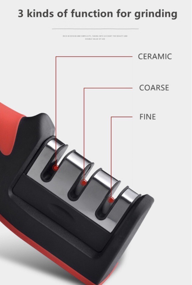 Zenana Multi Functional Knife Sharpener Red/Black