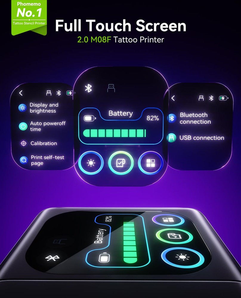 M08F plus Tattoo Stencil Printer with Touchscreen, Bluetooth Tattoo Printer Mach