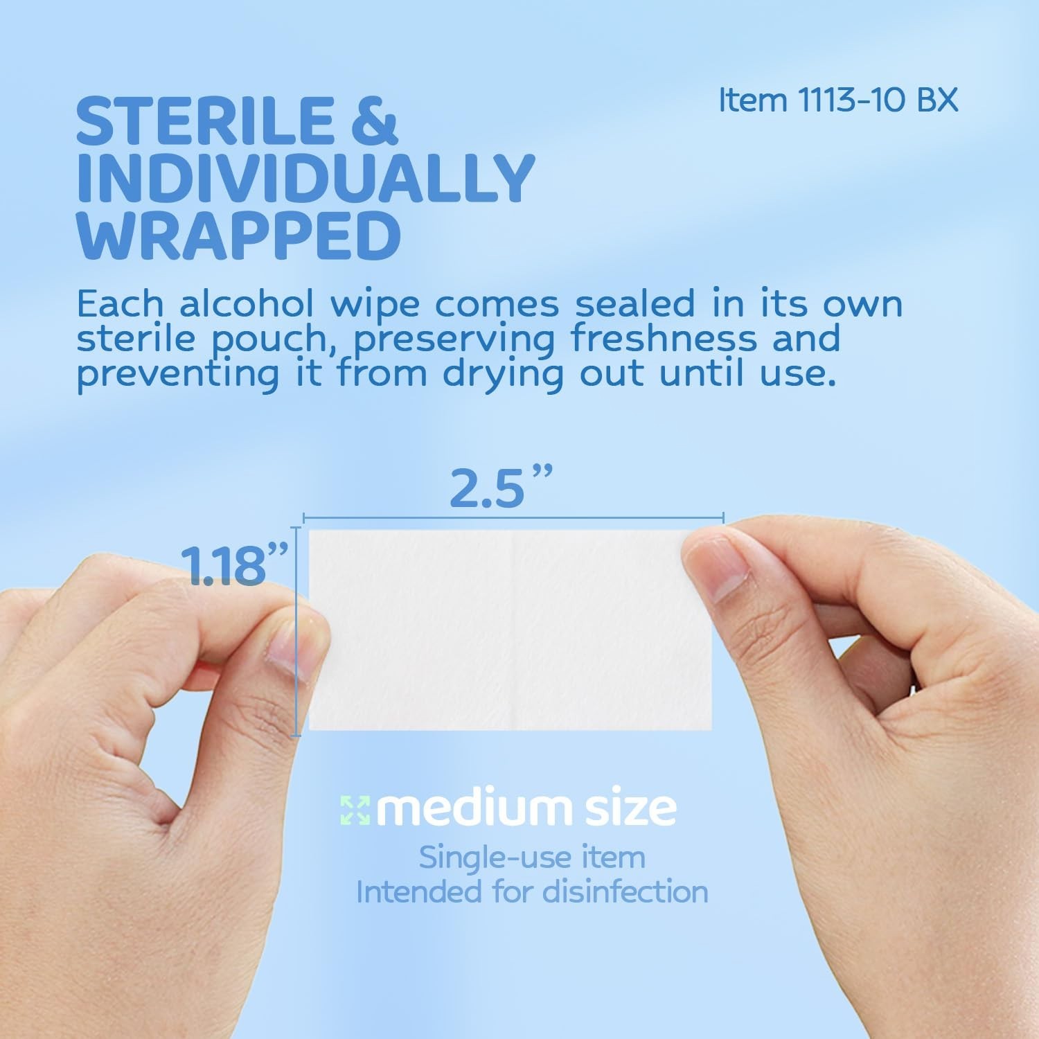DynaSafety Sterile Alcohol Prep Pads 70% Isopropyl Individually Wrapped 10 Pack