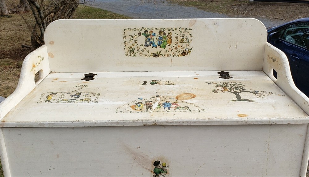 Vintage Children's Bench With Storage Bin