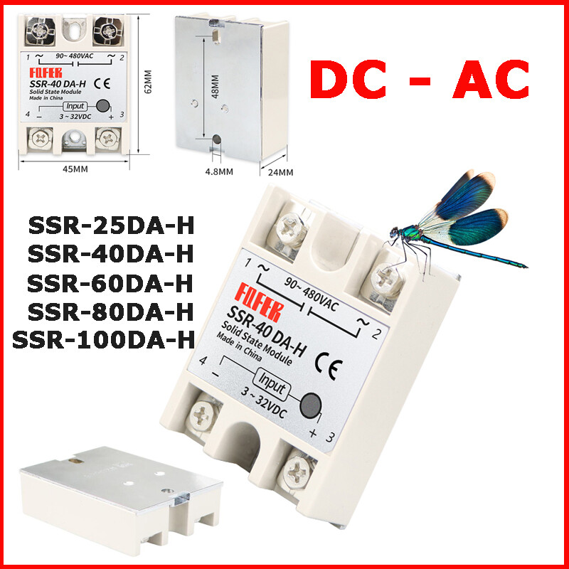 SSR Solid State Relay Module DA-H Single Phase DC - AC 3-32VDC 9-480VAC Relays