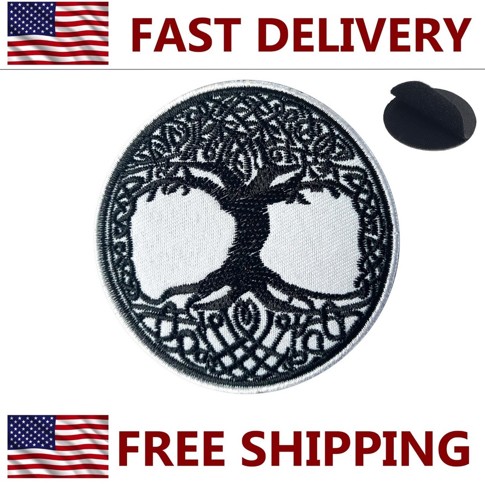 Tree of Life - Black - Embroidered Patch 3"  - Hook and Loop - Tactical Patch