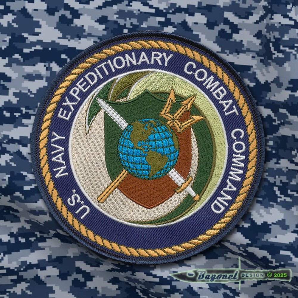 US Navy Expeditionary Combat Command Embroidered Patch - 4 1/2" with Wax Back