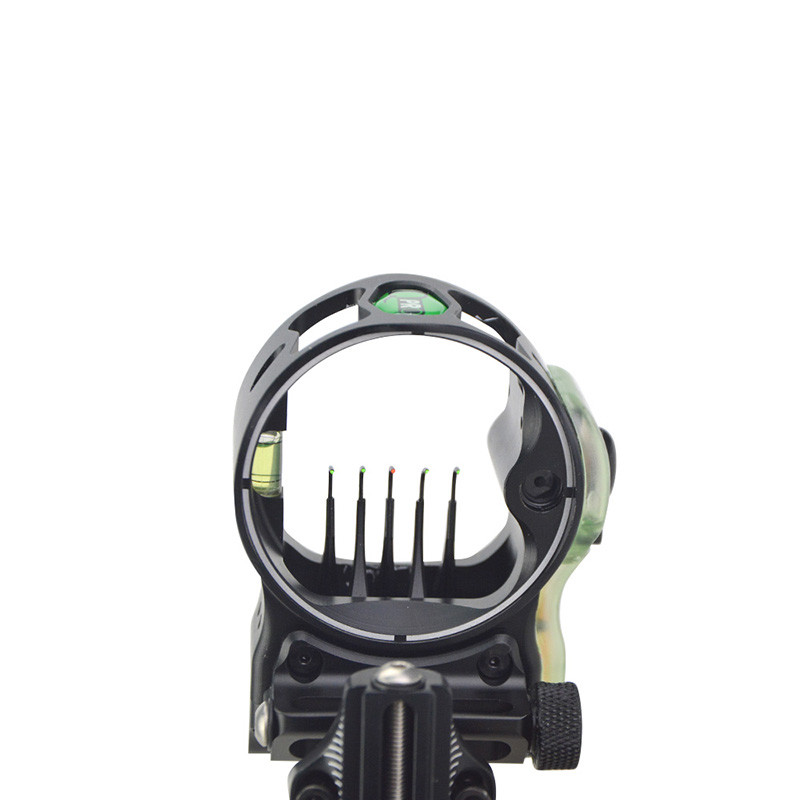 Archery Compound Bow Sight Lock Micro 5 Pin .019" Adjustable Long Pole Hunting