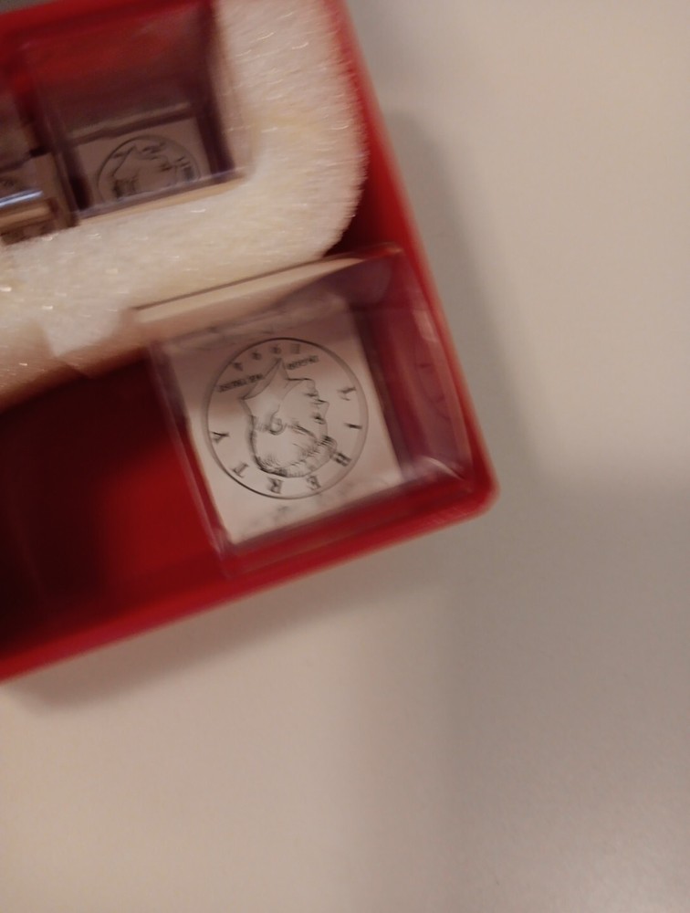 Learning Resources 5 Coins, Tails, Rubber Stamps w/ Red Plastic Case