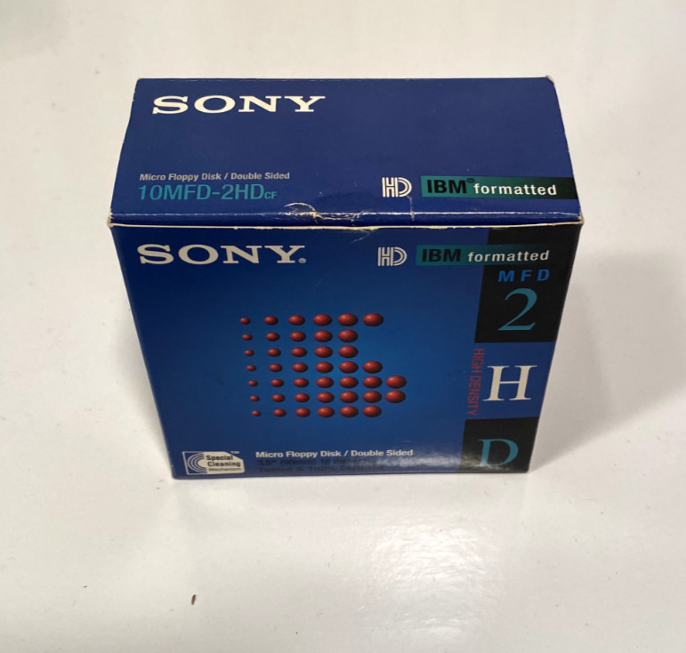 Sony MFD 2HD 3.5" Micro Floppy Disk IBM Formatted 10 Diskette Pack - Brand New