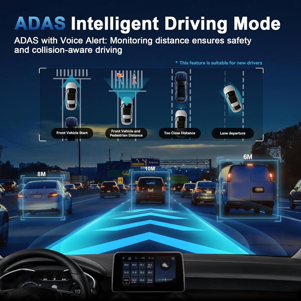 Advanced 4K Dash Camera with Touchscreen, Night Vision & 64GB Card - Easy Setup