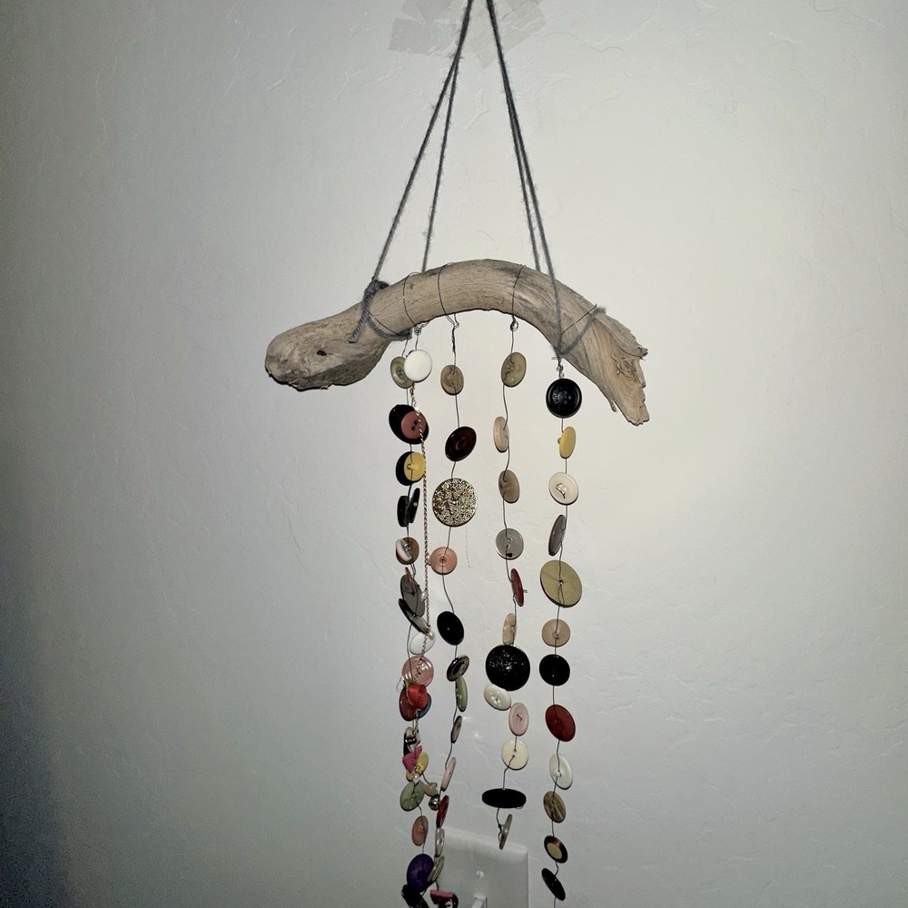 Handcrafted Buttons Windchime 25 Inches Long