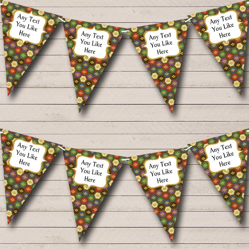 Party Banner Bunting Retro Pattern Personalised Birthday