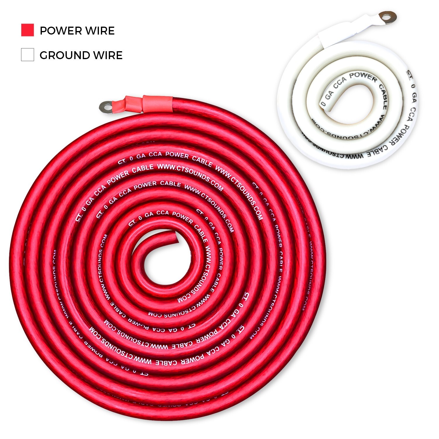 CT Sounds 1/0 Gauge 2500 Watt CCA Amp Wiring Kit (AMPKIT-0GA-PRO)