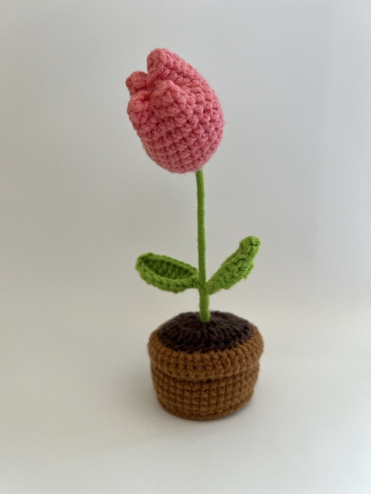 Fluffy Crochet Flowers Small Pots