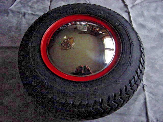 PAIR NEW 8" BABY MOON CHROME HUB CAPS, CASE GARDEN TRACTOR