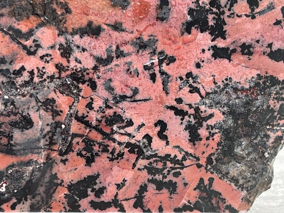 Old Stock - Dendritic Rhodonite - Mexico 4.5"x3.5" Lapidary Rough Slab Cabbing