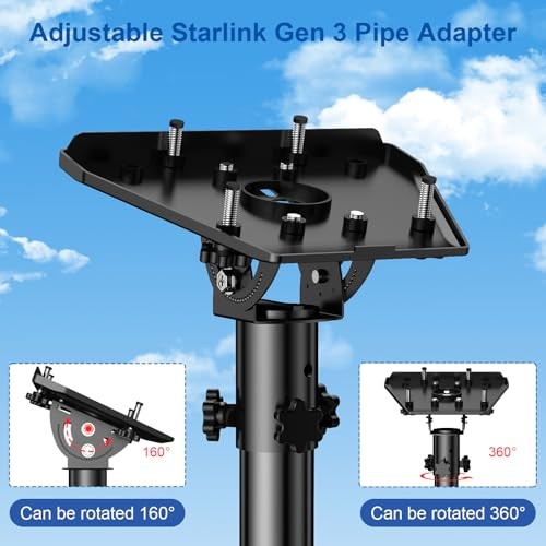 Starlink Gen 3 Mount – 360° Adjustable Pole Mounting Kit with Gen3