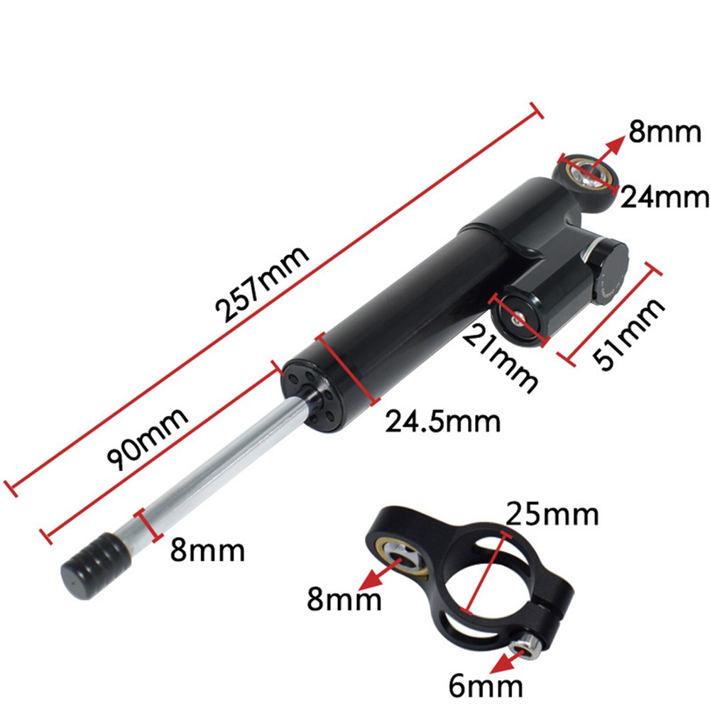 CNC Steering Damper Motorcycle Stabilizer Linear Reversed Control Universal