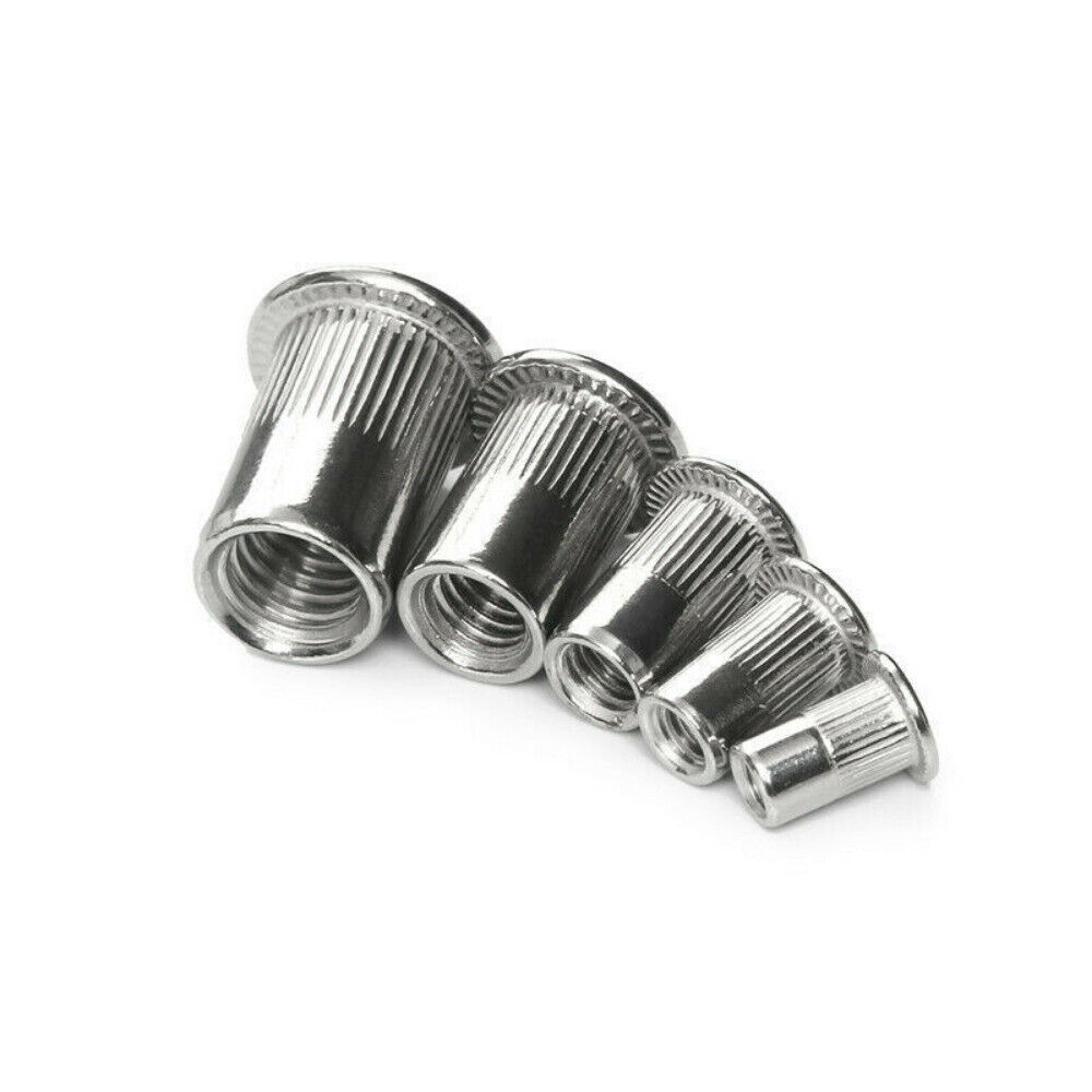 M3-M8 Aluminum Rivet Flat Head Threaded Set Rivet Nuts Blind Nutsert Kit 150PCS