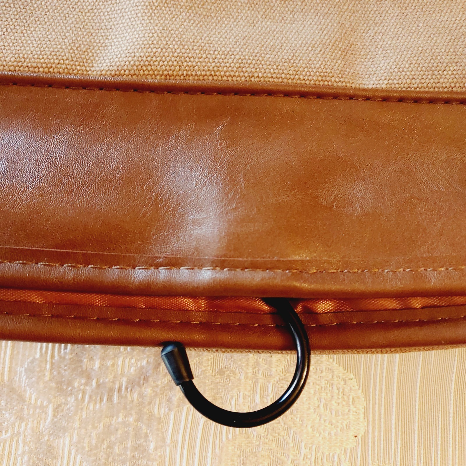 Chaps Ralph Lauren Toiletry Canvas Leather Trim Hang Travel Bag Mens Womens Vtg