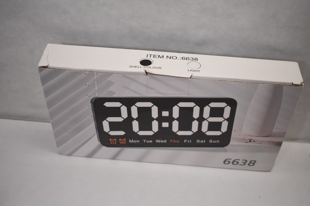 Multi-Function Large Digital Alarm Clock w Temperature Day Calendar Display