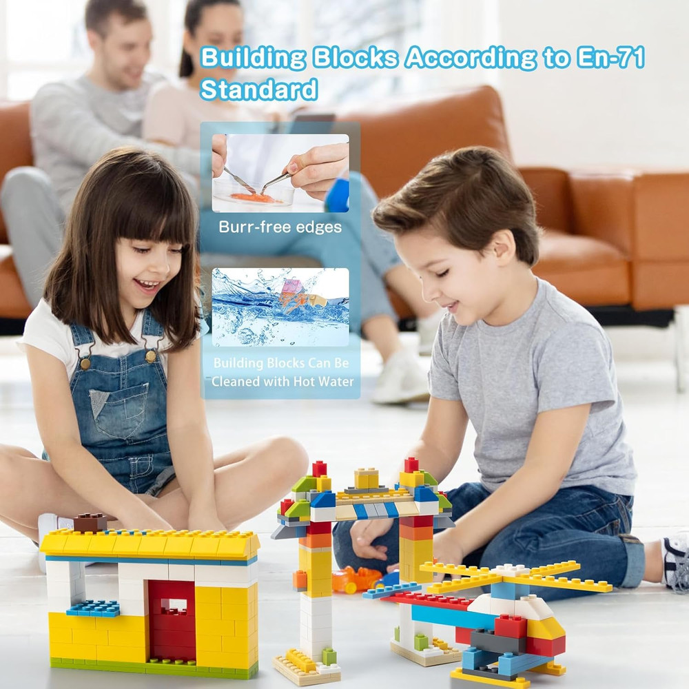 1500 Piece Building Bricks,Bulk Classic Building Blocks Basic Box Compatible wit