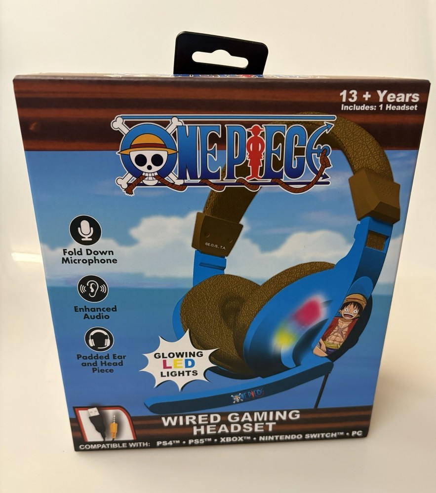 ONE PIECE Wired Gaming Headset GLOWING LED LIGHTS Multi Compatible Platform New