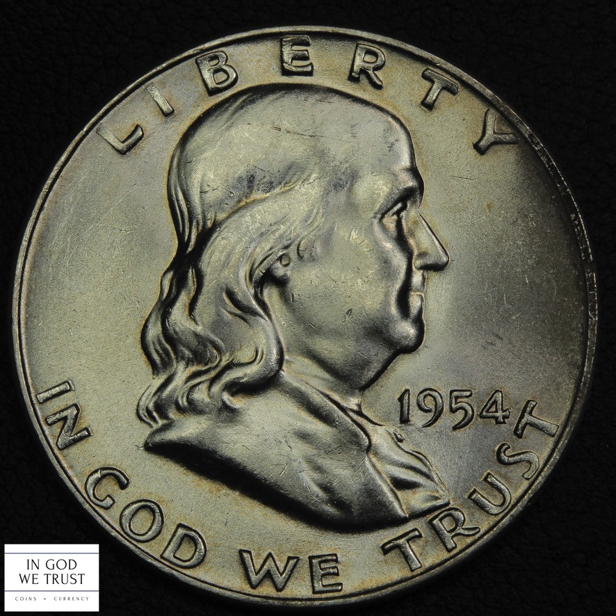 1954 D Franklin Silver Half Dollar 50C