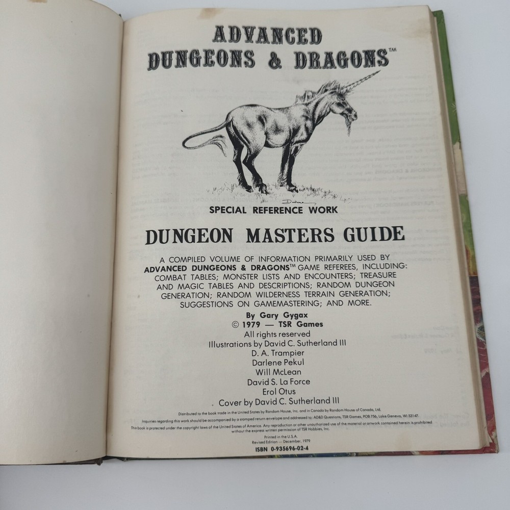Advanced Dungeons And Dragons Dungeon Master’s Guide 1979