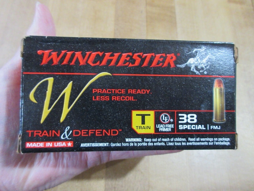 Empty Ammo Box Winchester Train & Defend 38 Special FMJ with insert