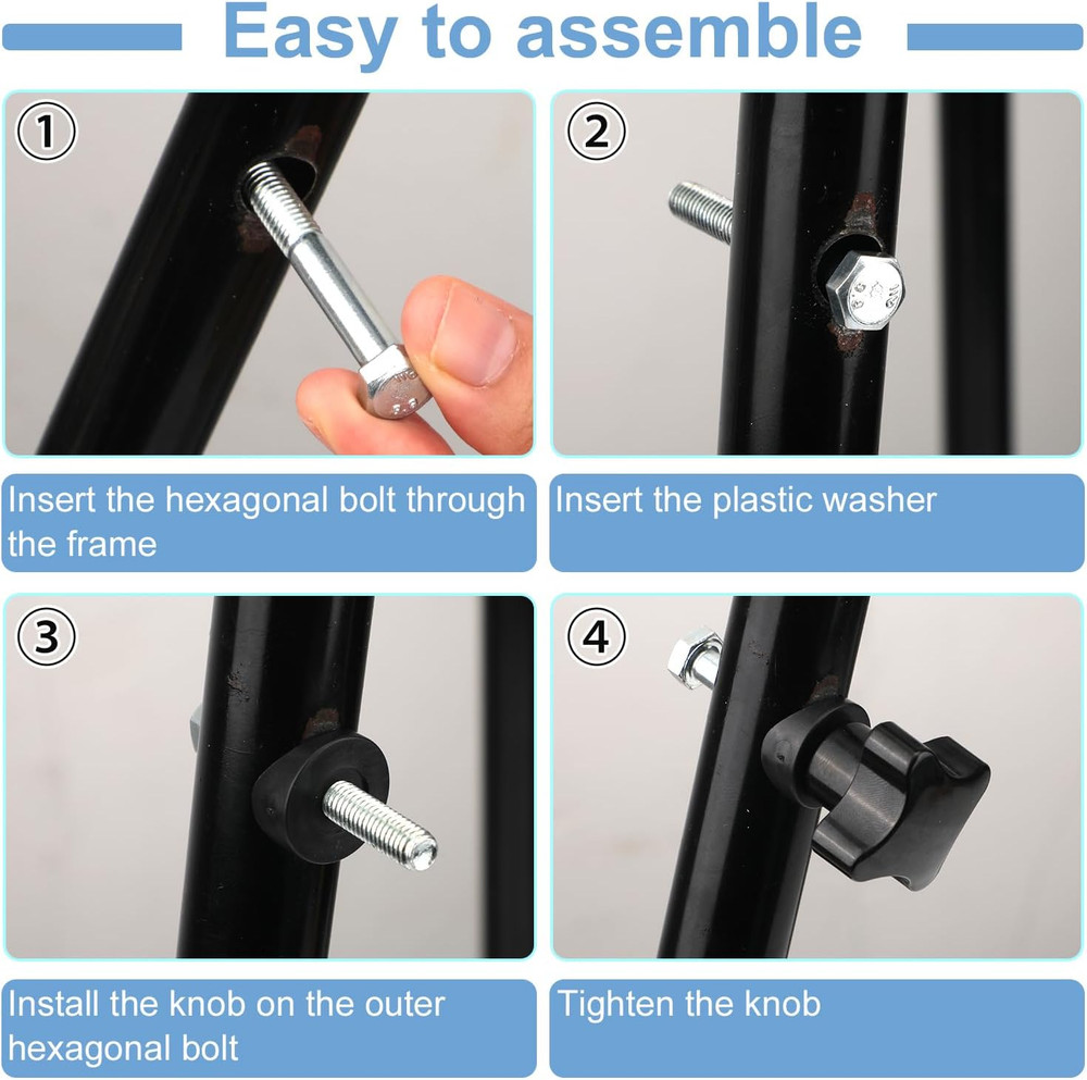 2 Sets Rollator Walker Replacement Arm Adjustment Knobs Black Medium