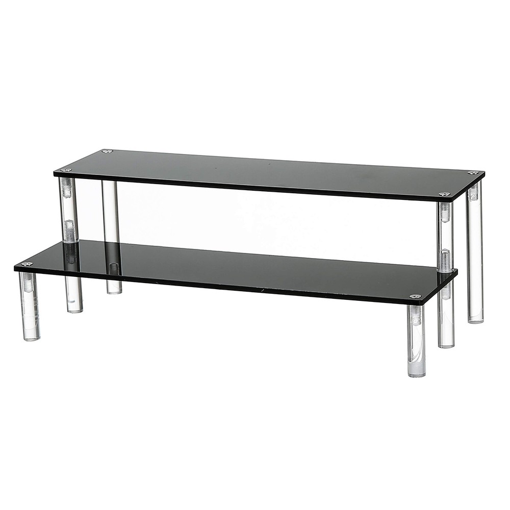 2 Tier Acrylic Display Riser Cupcake Stand Display Shelf for Figurines Perfume