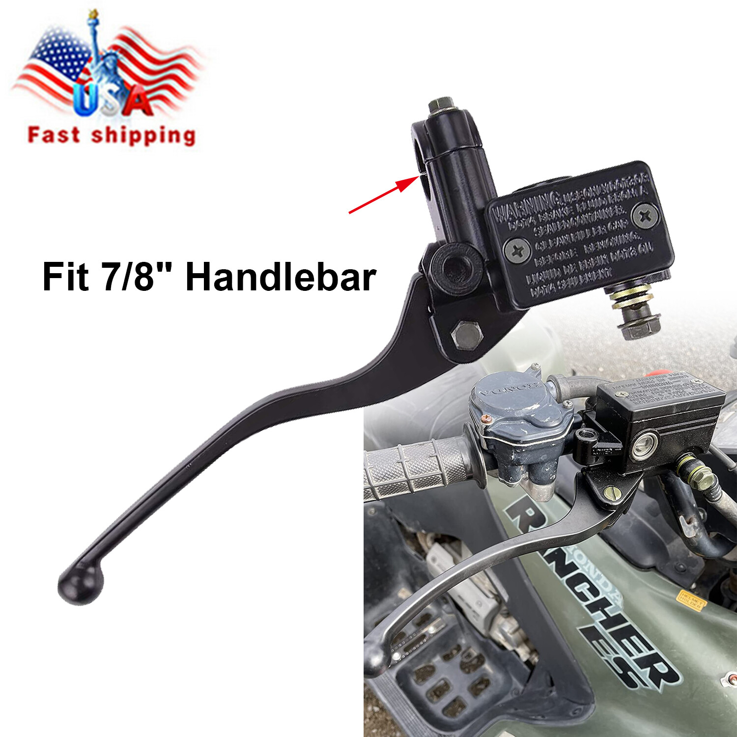 7/8" Right Brake Master Cylinder for Honda Recon 250 TRX250TE/TM 2x4 1997-2002