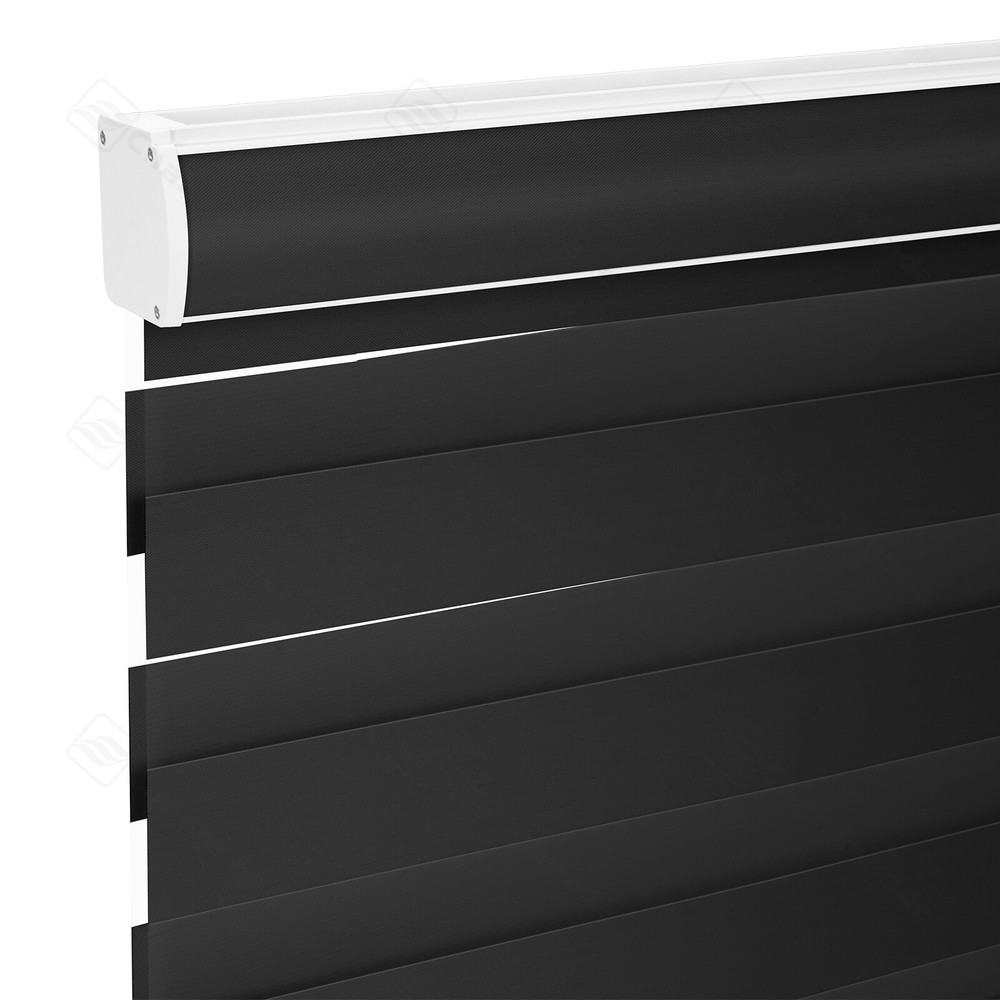 Cordless Customized Size Roller Blinds 85% Blackout Dual Layer Zebra Shades
