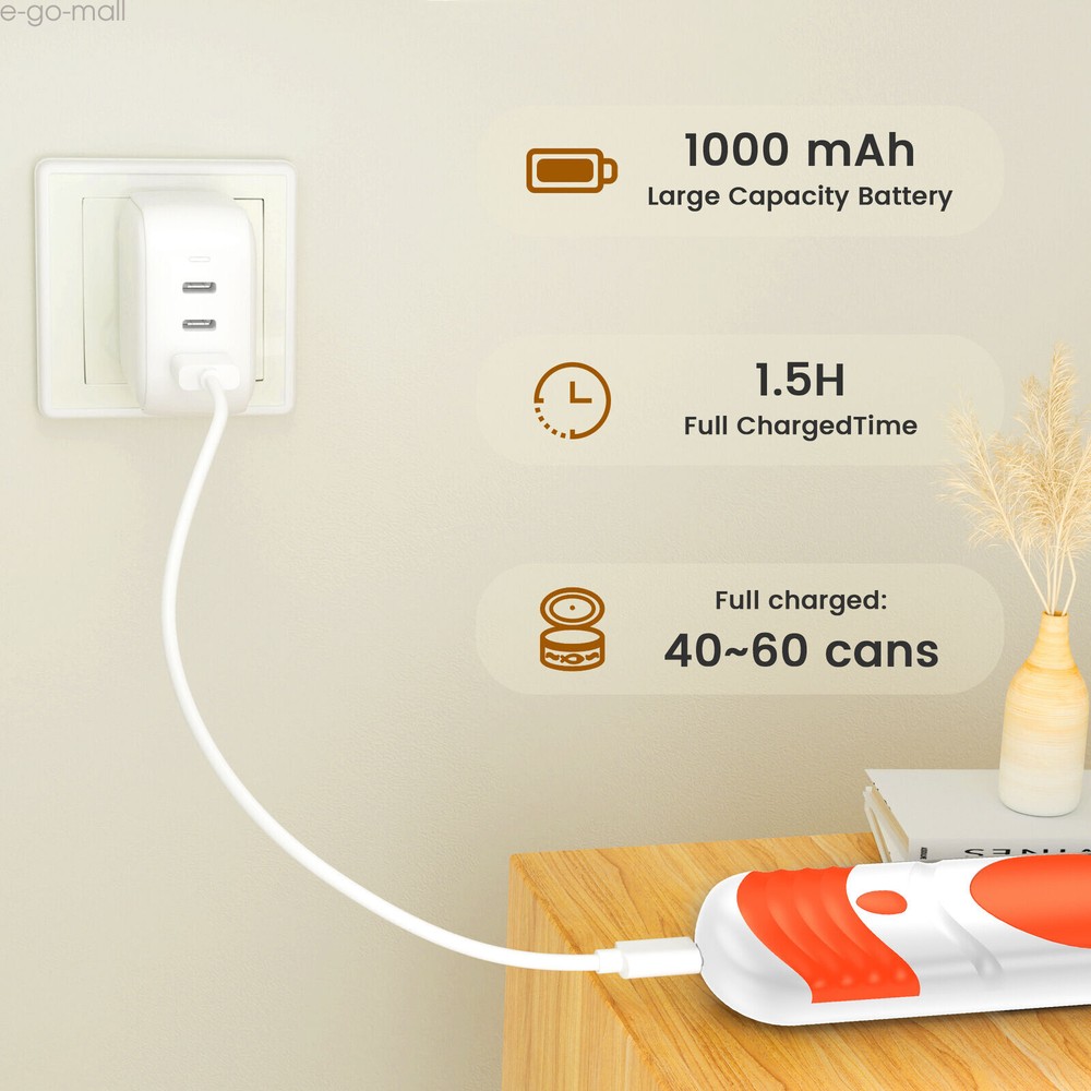 Auto Can Opener Rechargeable Electric Smooth Edge Cutter with Replaceable Blade