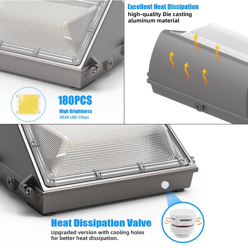 150W LED Wall Pack Area Security Light Fixture for Yard Warehouse Garden (4PACK)
