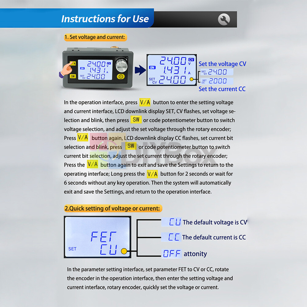 Adjustable CNC DC Voltage Regulator Constant Voltage Current Repair Buck Module