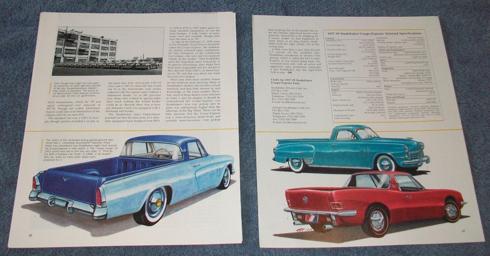 1937-39 Studebaker Coupe Express History Info Article "A Workable Proposition"