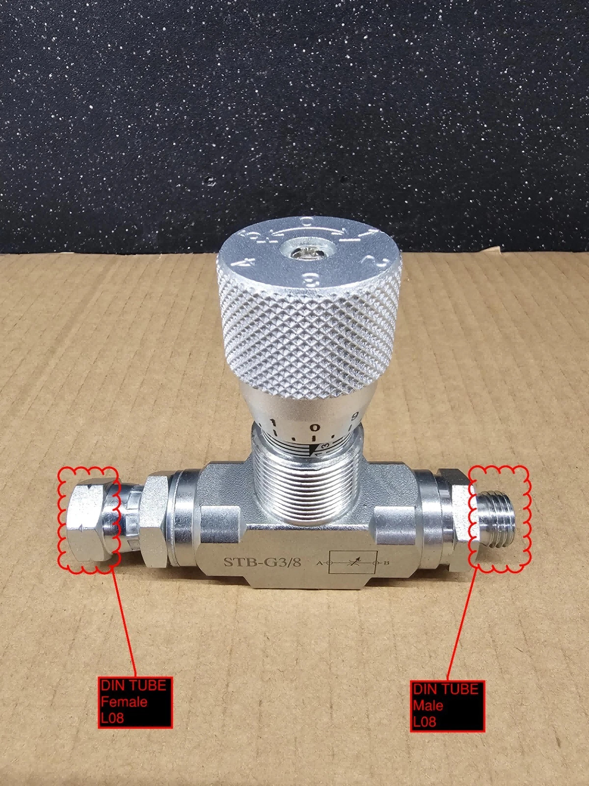 3/8" L08 -Hydraulic Flow Control Valve - STB-G3/8 - Mini Excavator - AGT - USA