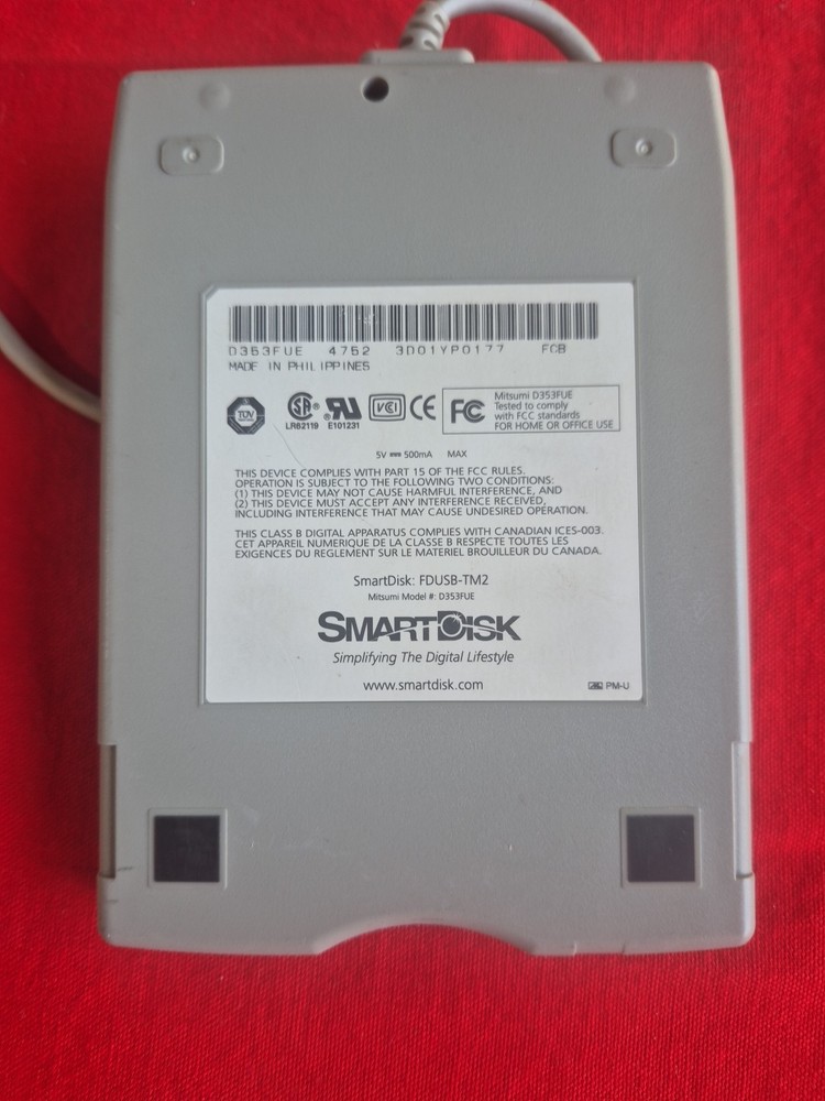 SmartDisk PC or MAC USB POWERED High Speed 2x External 3.5" Floppy Drive