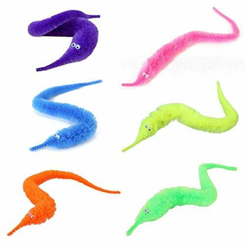 SUPER MAGIC WORMS ~ USA ~ Toy 5 / 10 / 20 / 40 Pcs Twisty Fuzzy Wiggle Favor
