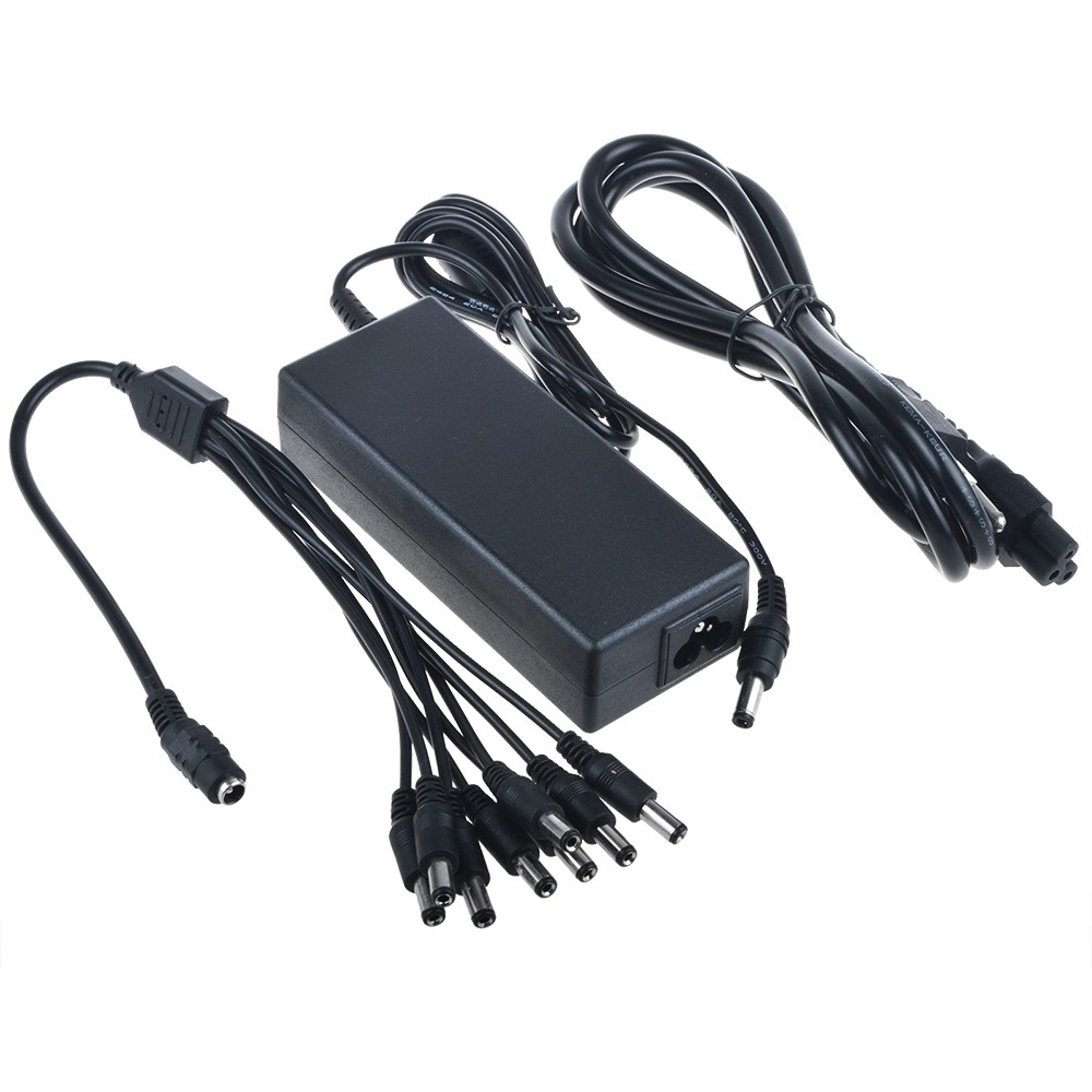 DC 12V 6A Power Supply Adapter +8 Split Power Cable for CCTV Security Camera DVR
