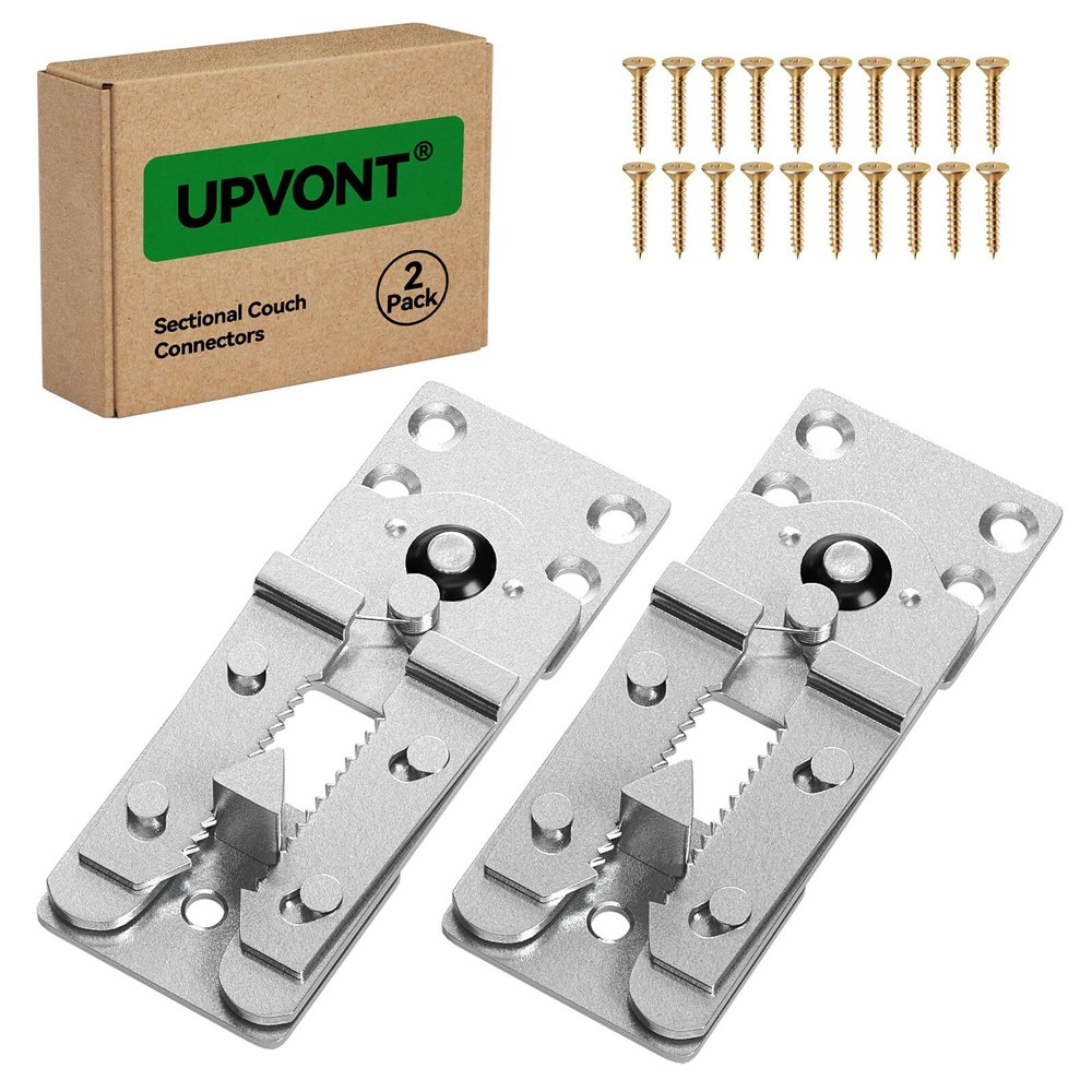 Sectional Couch Connectors 2 Pack+20 Screws Thickened Interlocking Alligator